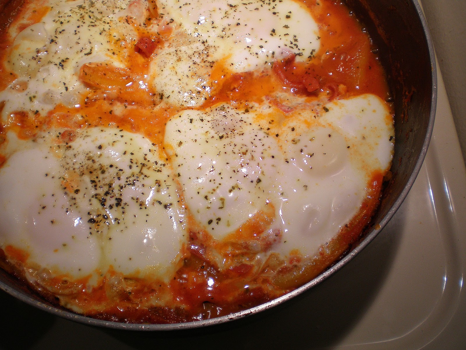 Basil Development Eggs in Purgatory with Salami
