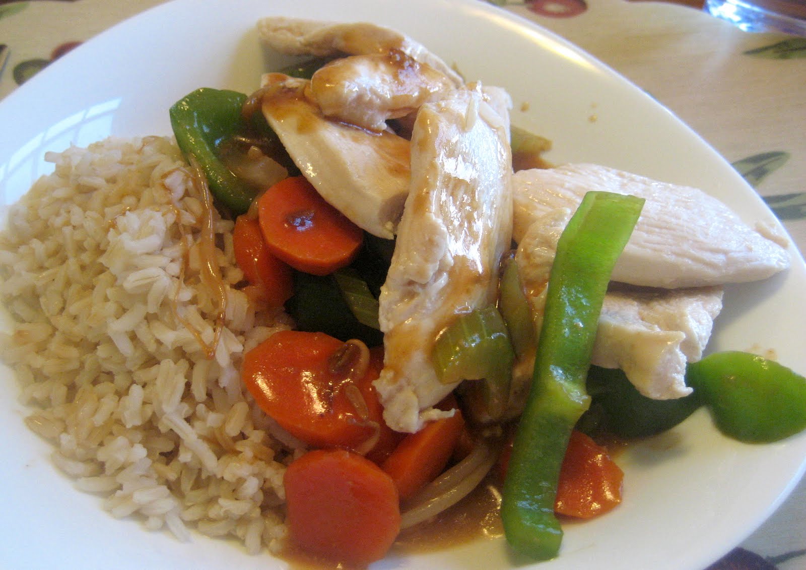 Guerilla Kitchen Veggie StirFry with Chicken & Brown Rice