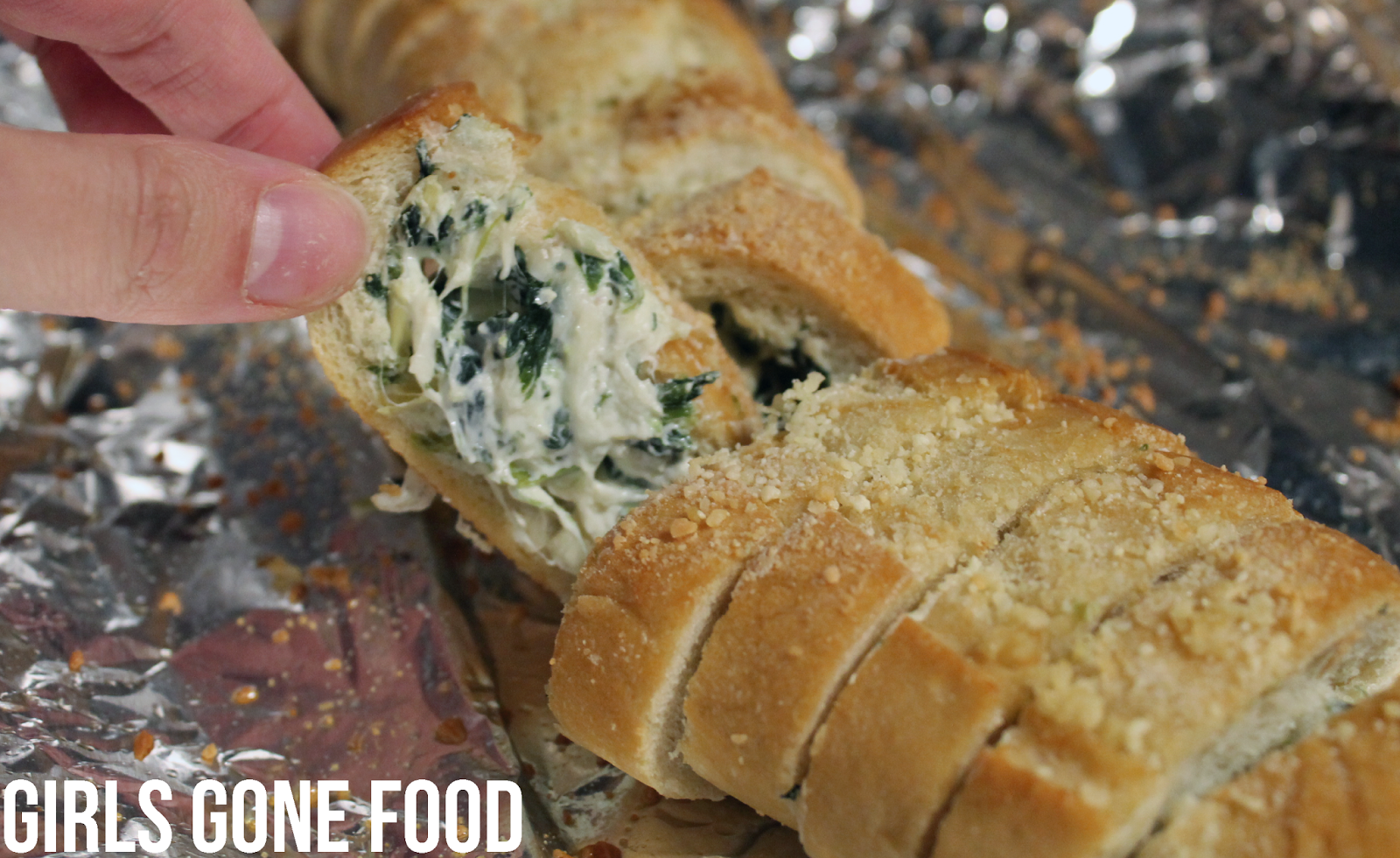 girlsgonefood Spinach and Artichoke Dip Stuffed Bread