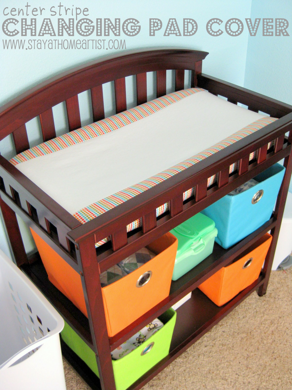 center stripe changing pad cover...