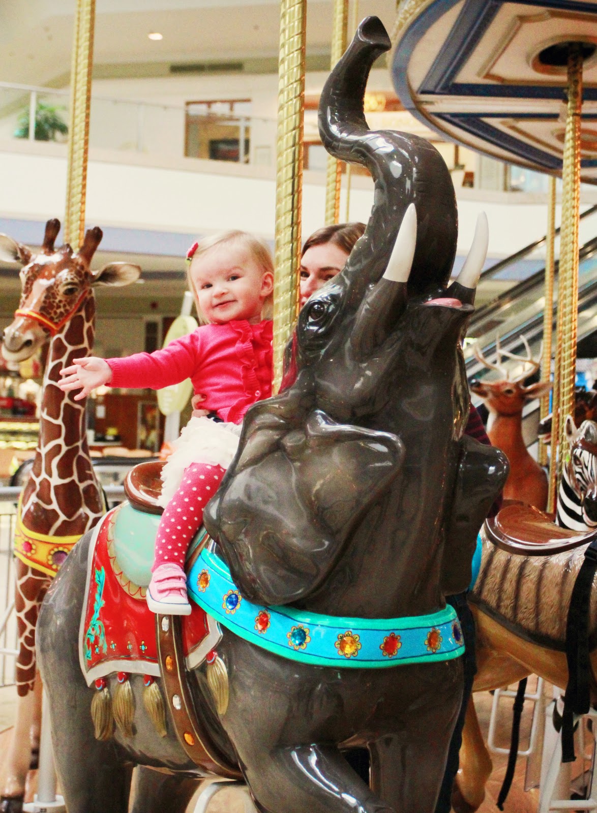 LAwithKids.com rides the Carousel at Westfield Topanga Mall 