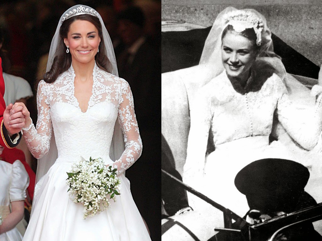grace kelly kate middleton wedding dress