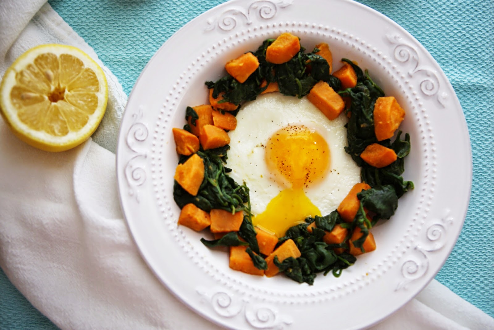 Sealed with a Whisk Sweet Potato + Spinach Hash {Breakfast for Dinner}