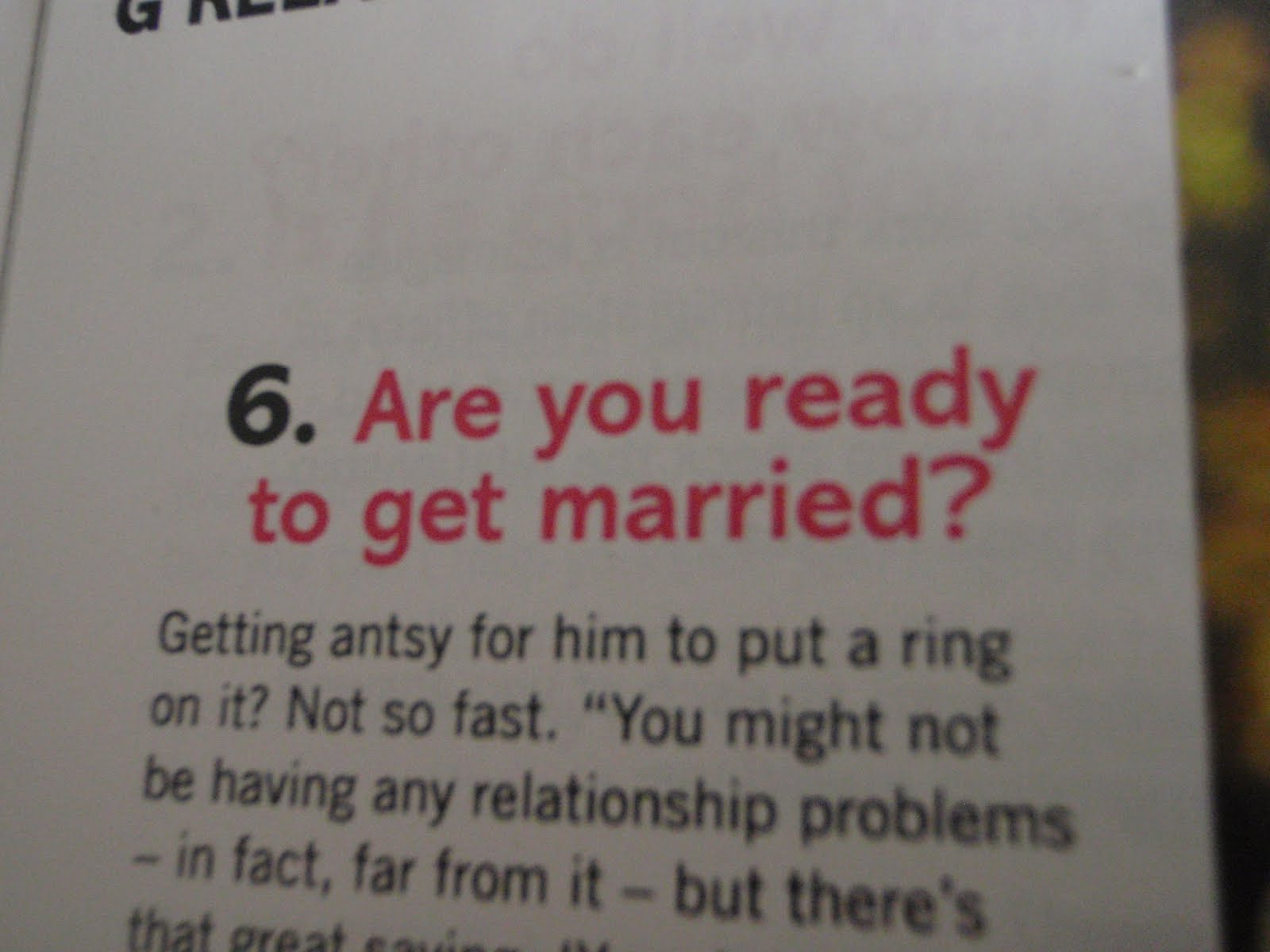 Are you ready to get married? A Little bit of love Are you ready to