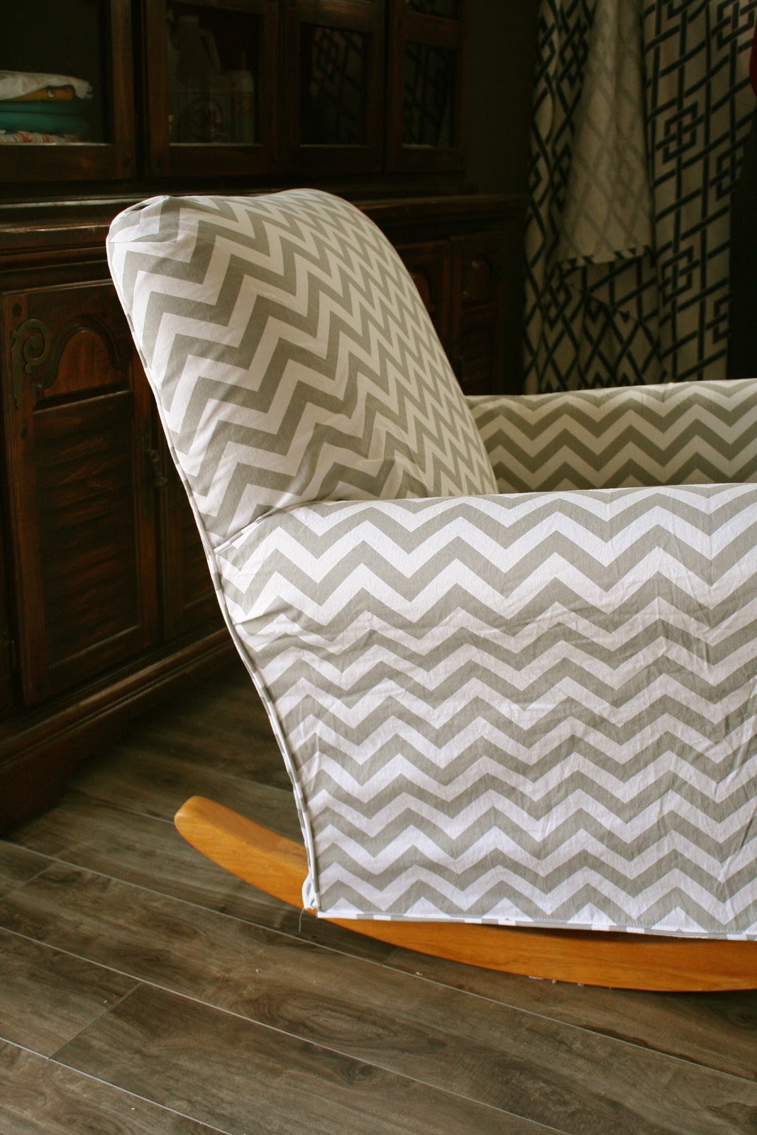 Custom Slipcovers by Shelley Chevron Nursery Rocker