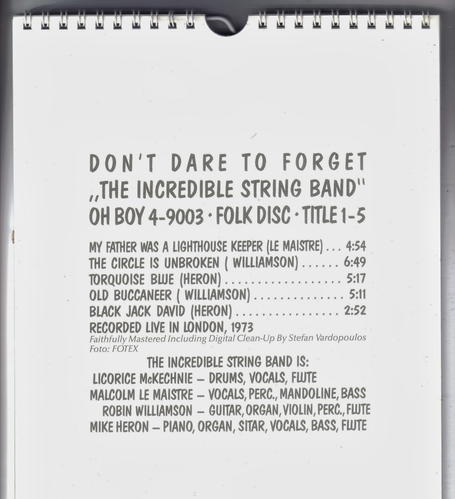 roots and traces spurensicherung the incredible string band live 1973