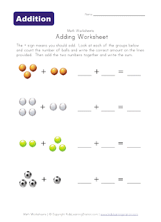 math:Simple Adding Worksheets | روضة العلم للاطفال