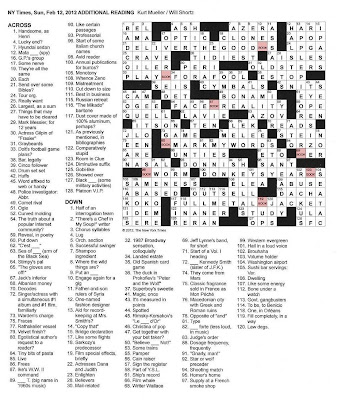 Sunday Crossword on The New York Times Crossword In Gothic  02 12 12     Additional