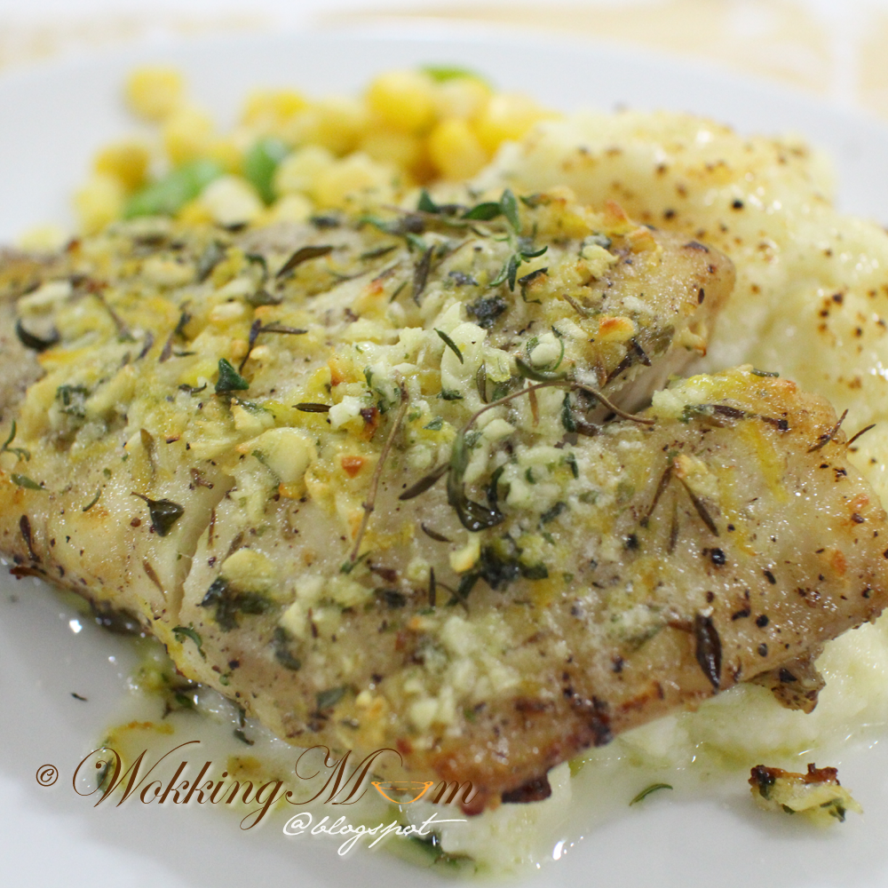 Let's get Wokking! Grilled Sea Bass with Thyme and Garlic Butter