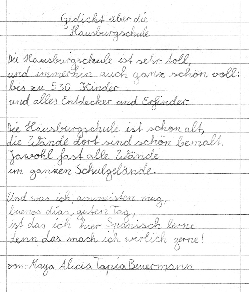 Hausi Noticias Ein Gedicht Aus Der 6c Uber Die Hausburgschule