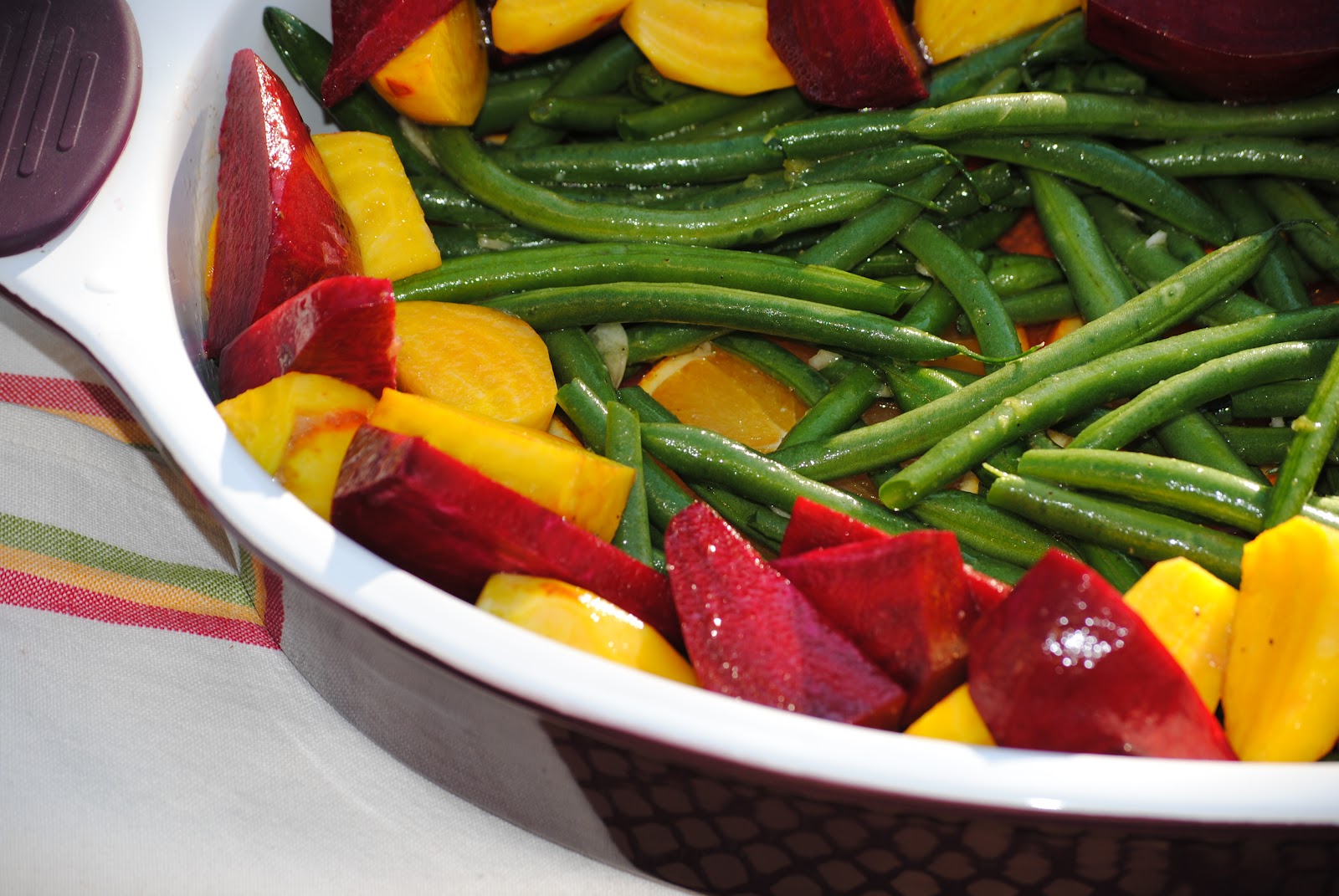Orange Roasted Chicken with Beets and Green Beans Virtually Homemade
