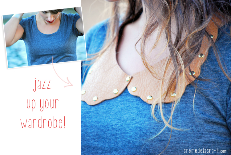 DIY Studded Collar Necklace From Leather + Paper Fasteners
