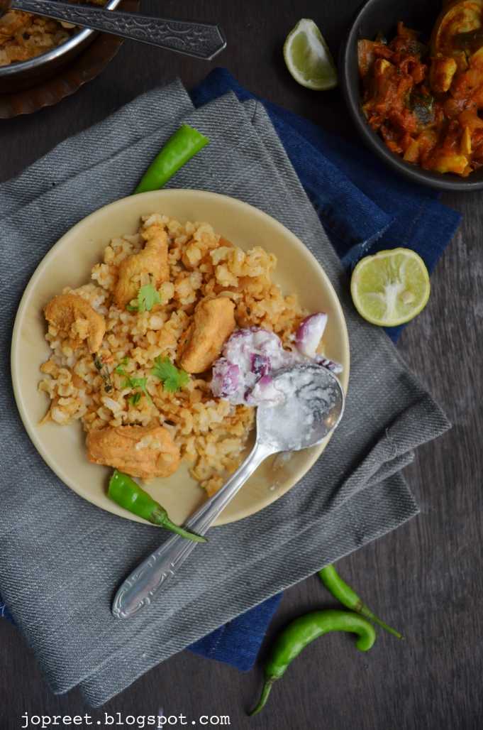 Chicken Biriyani with Brown Basmati Rice Jopreetskitchen
