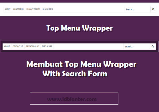 Membuat Top Menu dengan Kotak Pencarian di Blog