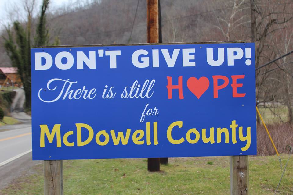 Sign in McDowell county
