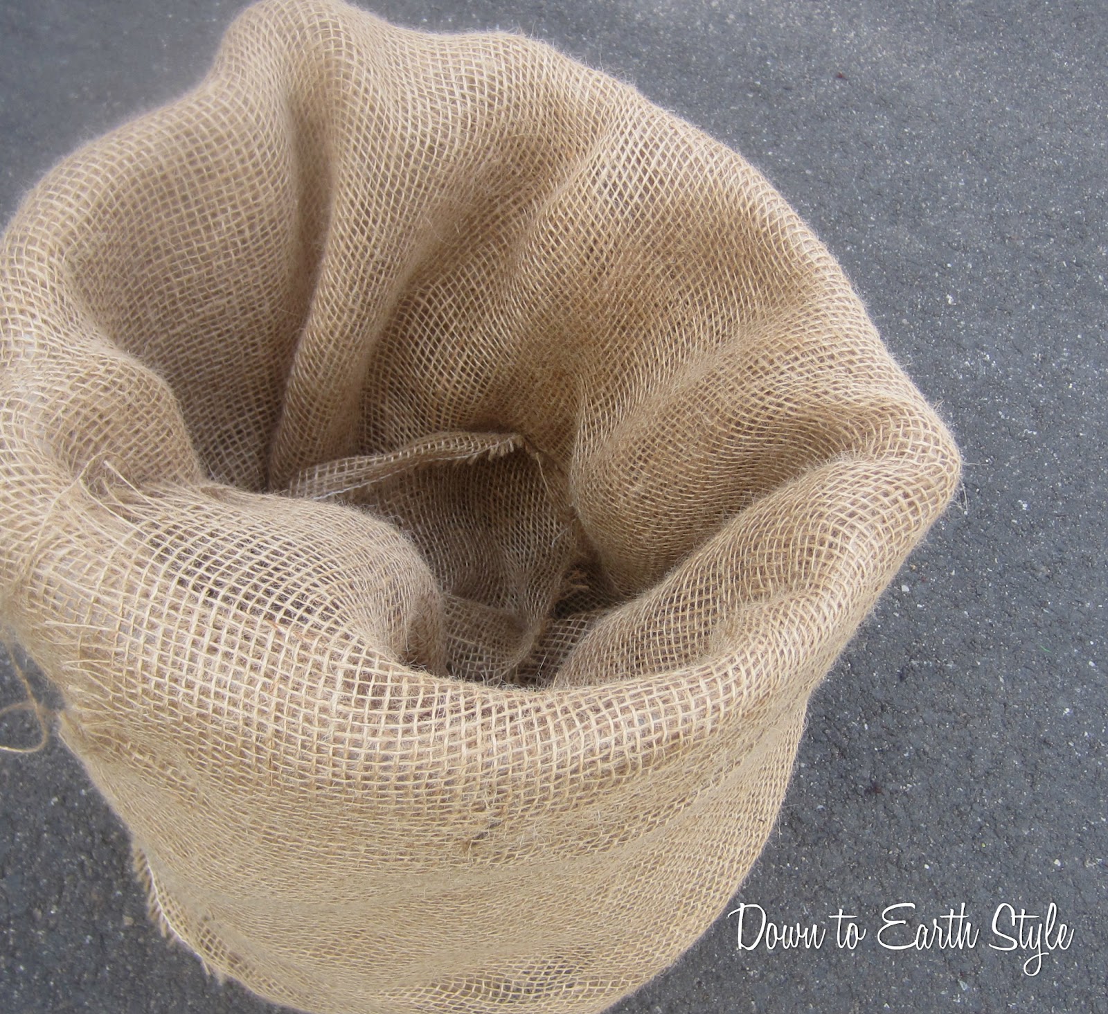 Down to Earth Style Bucket & Burlap