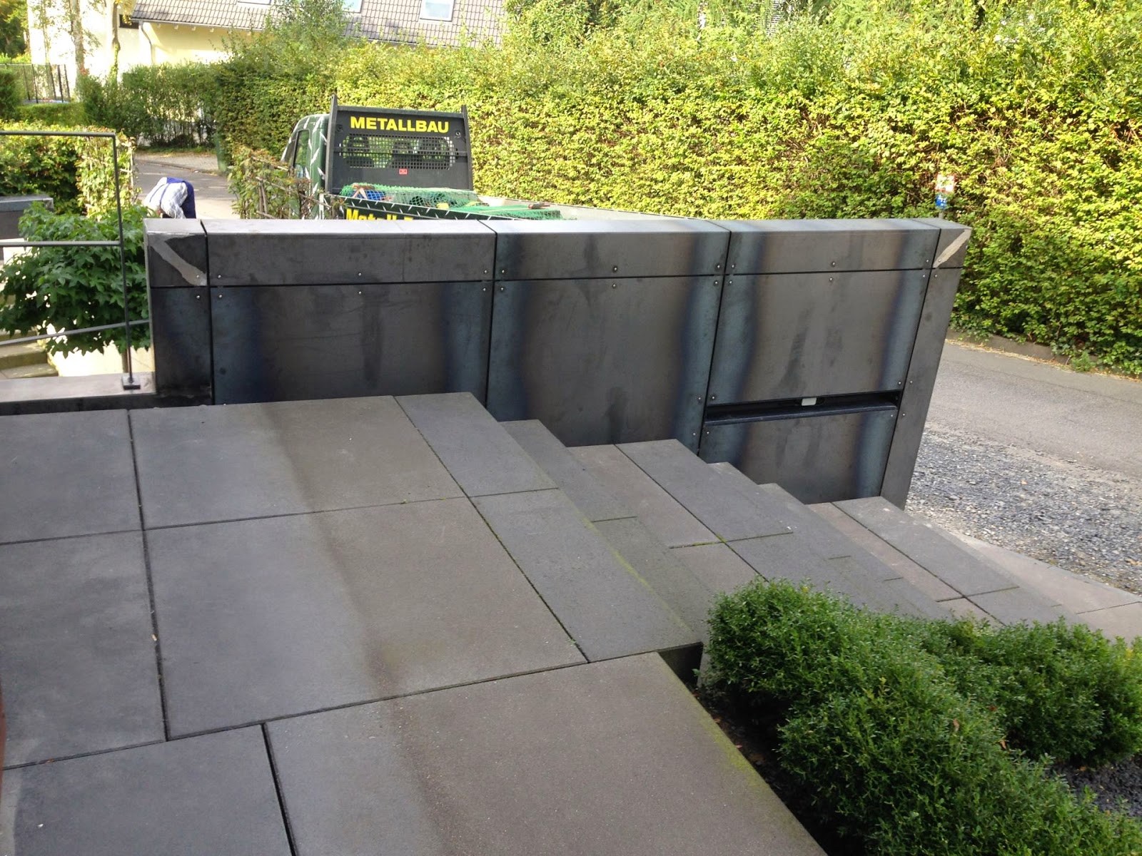 Frobel Metallbau Cortenstahl Patinax Wandverkleidung Treppe Und