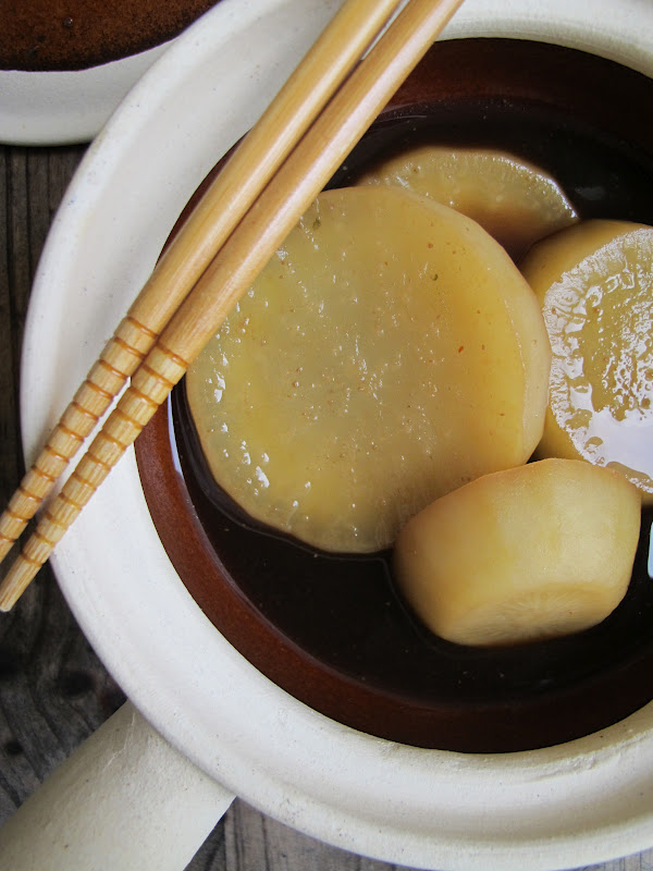 Morsels and Musings daikon braised in mirin & miso