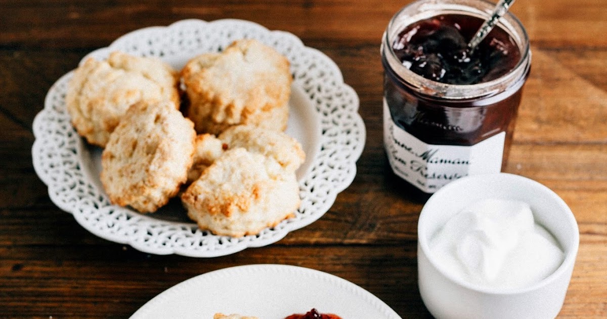 Sweet Cream Biscuits with Plum Jam and Earl Grey Whipped Cream