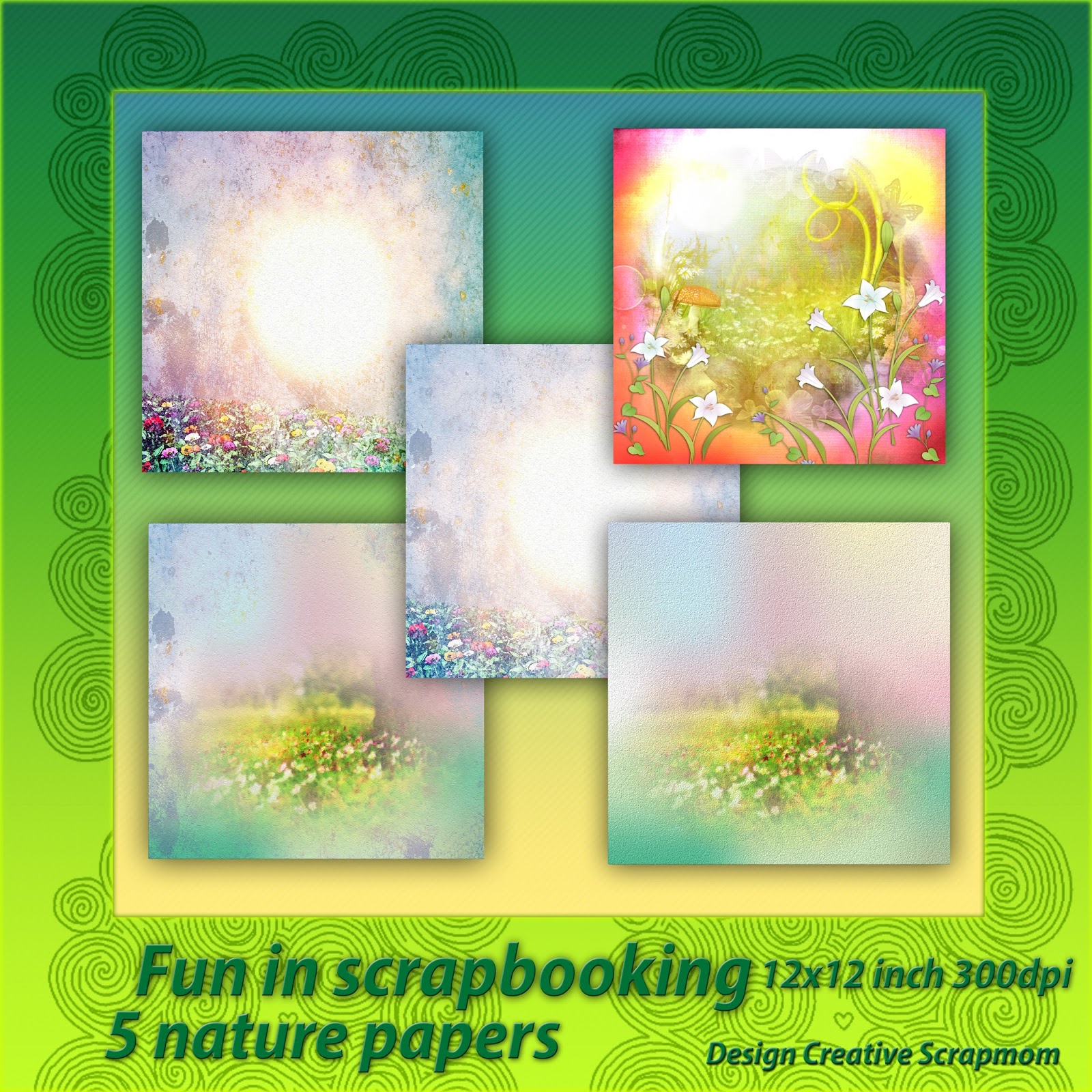 Welkom bij Creative Scrapmom Fun in scrapbooking 5 nature papers.