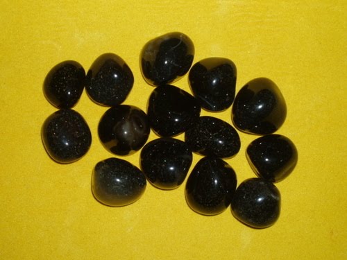 Onyx Black- tumbled  pebbles