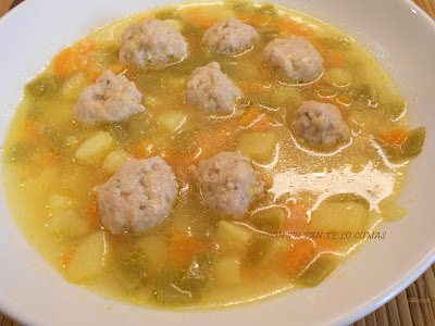 Sopa De Verduras Con Albondiguitas
