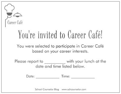 school counselor blog career café inviting students school passes template