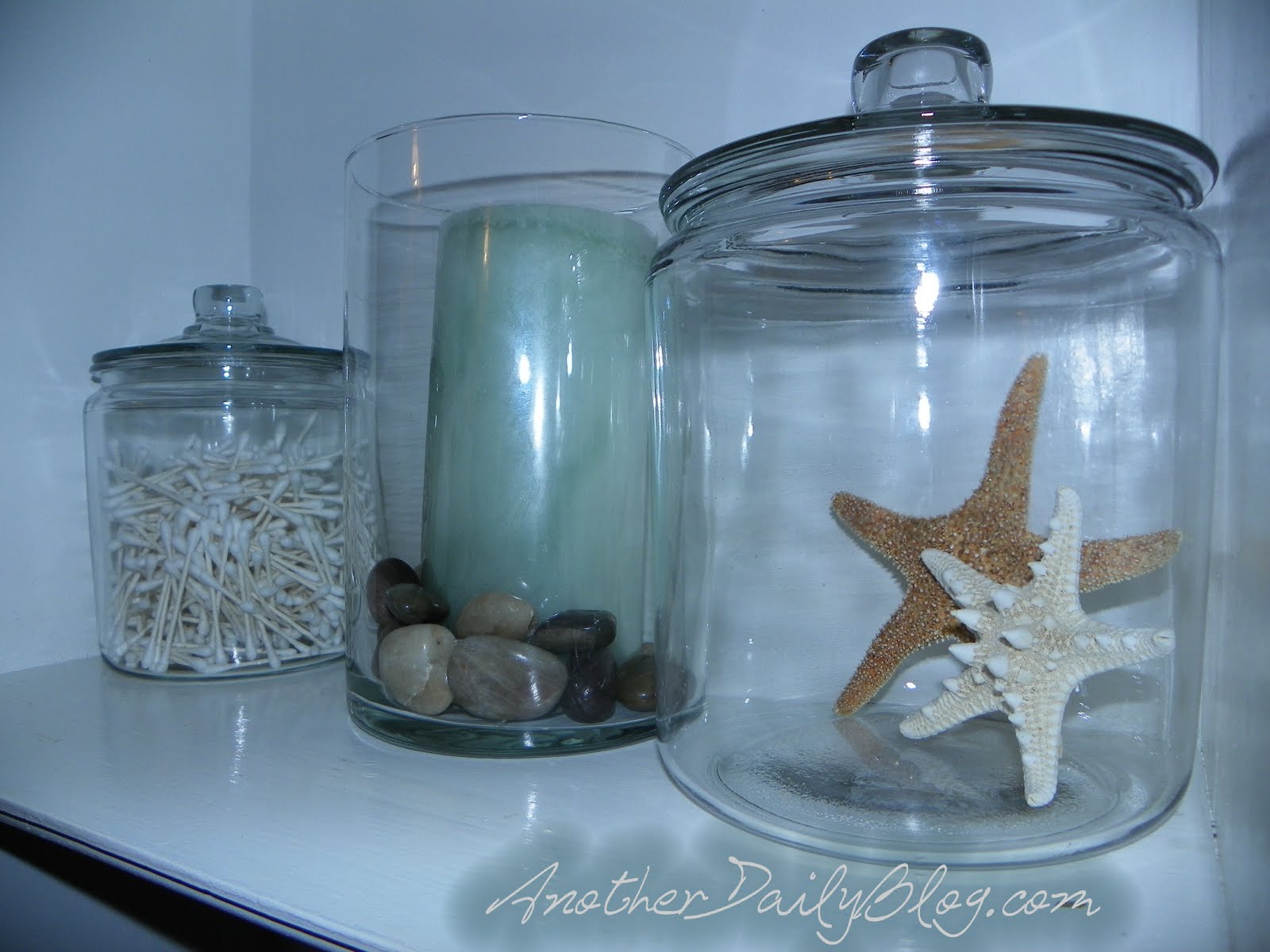 Another Daily Blog Pottery Barn Inspired Glass Bathroom Canisters for