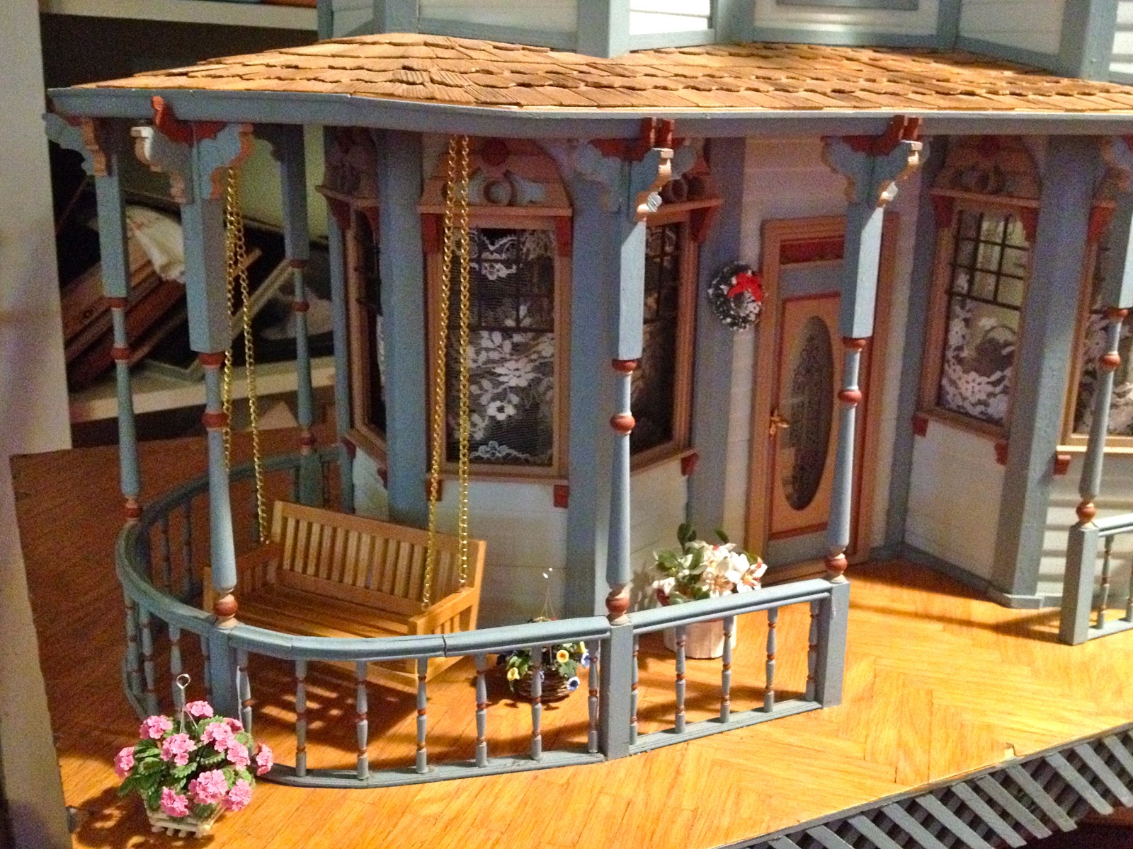 Teresa Kasner Dollhouse Porch Swing & Knitting Bunny