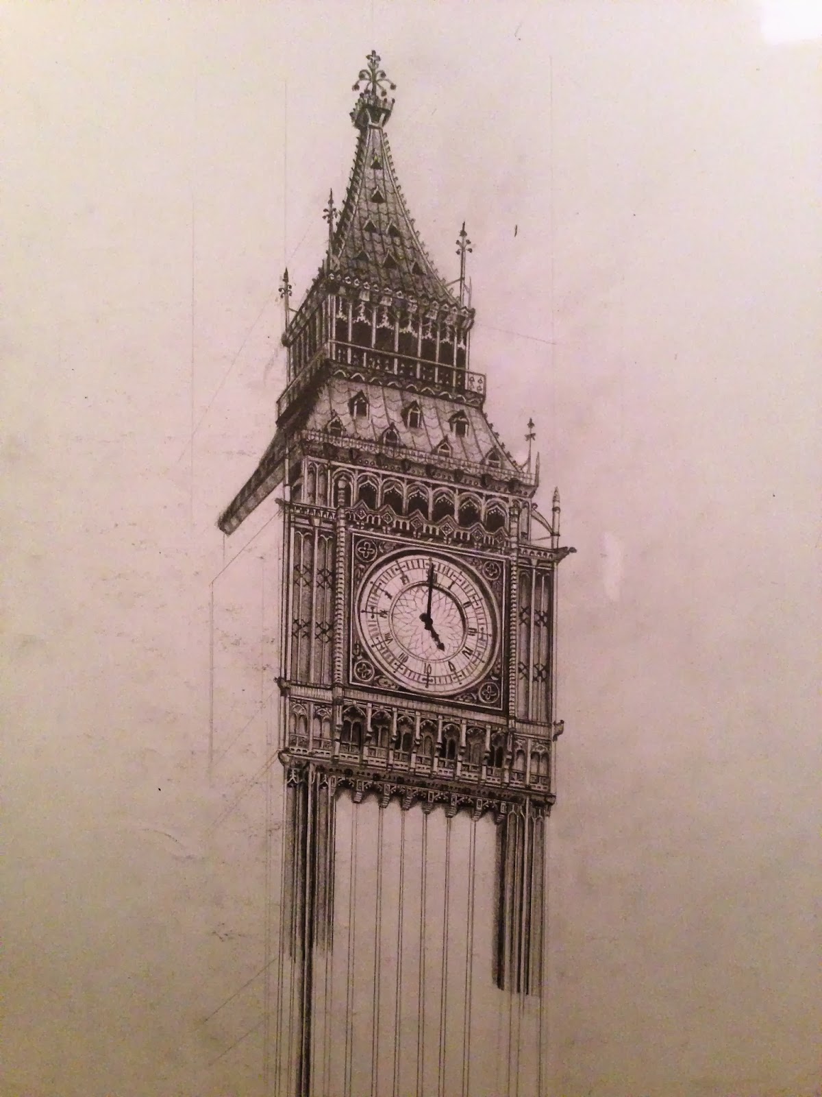 Big Ben - pencil drawing - Dreams of an Architect