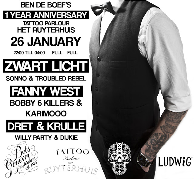 Ben de Boef's 1 Year Anniversary Tattoo parlour Het Ruyterhuis