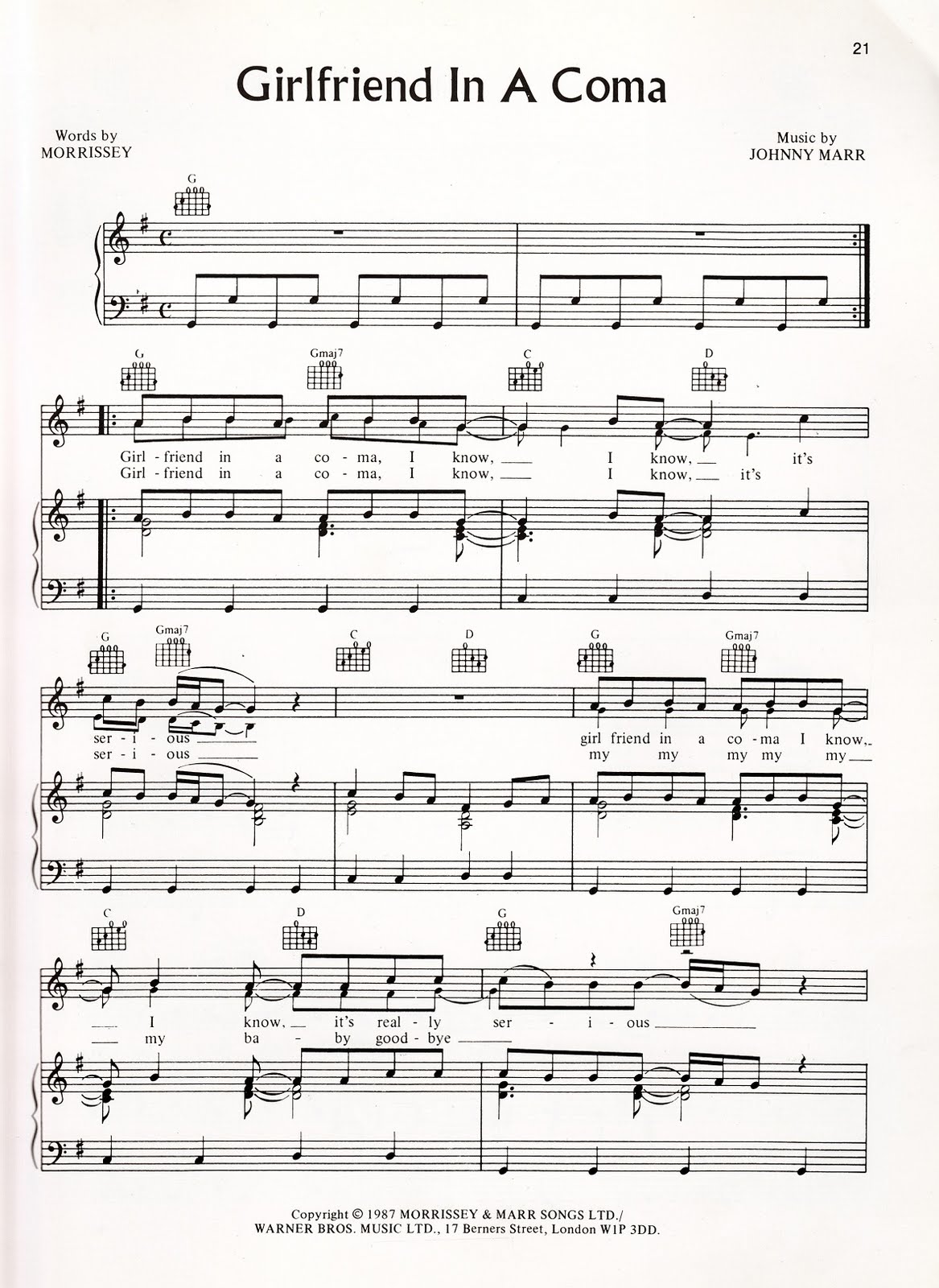 Smiths On Guitar Girlfriend In A Coma