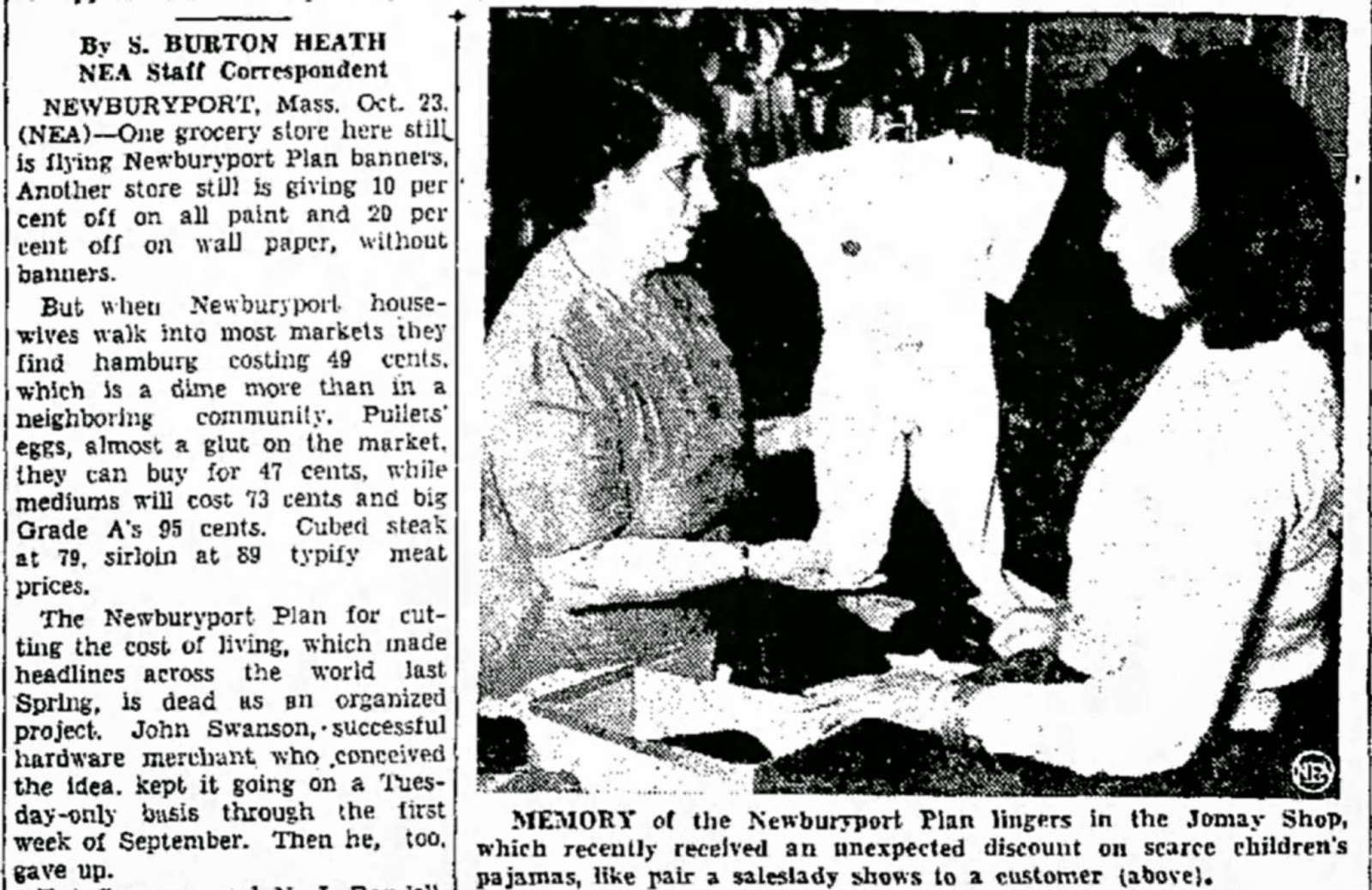 AnceStory Archives 1947 Article Newburyport Shops and Economy