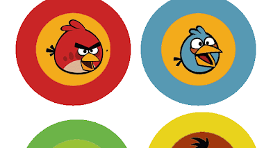 Decoracion de angry birds para cupcakes