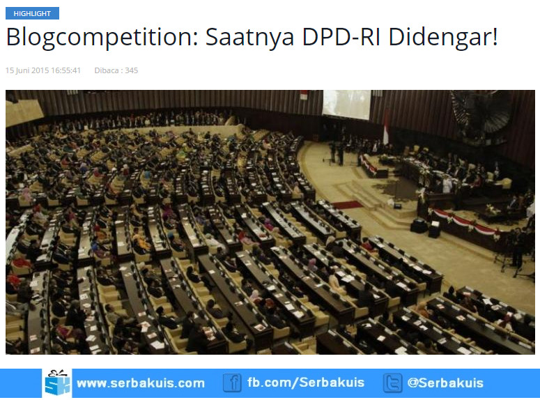 Kontes Blog Saatnya DPD RI Didengar Kontes Blog Saatnya DPD RI Didengar