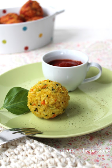 Polpette di riso, carote e zucchine