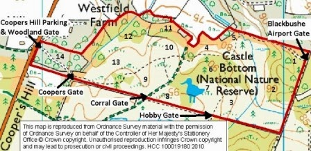 Castle Bottom Areas Map