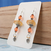 Orange and Silver Dangle Earrings
