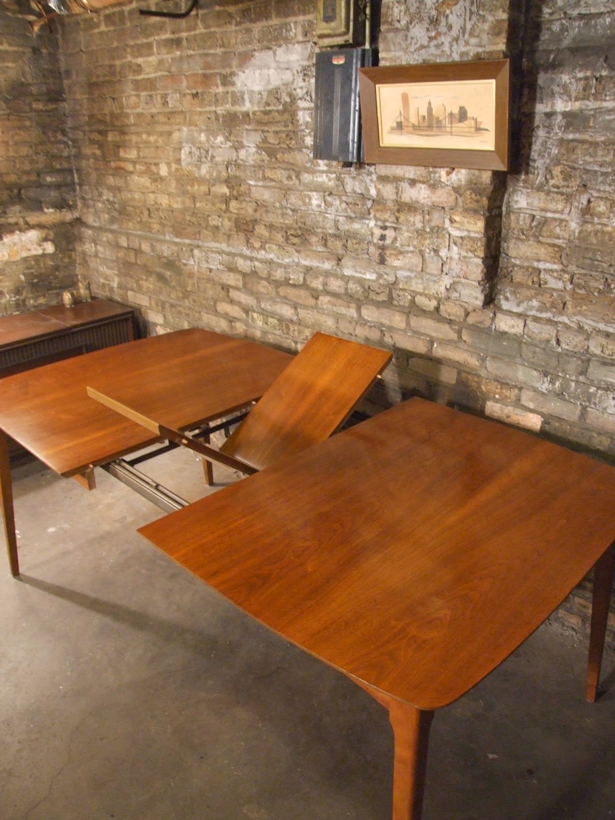 Mid Century Chicago Danish Modern Butterfly Leaf Dining Table