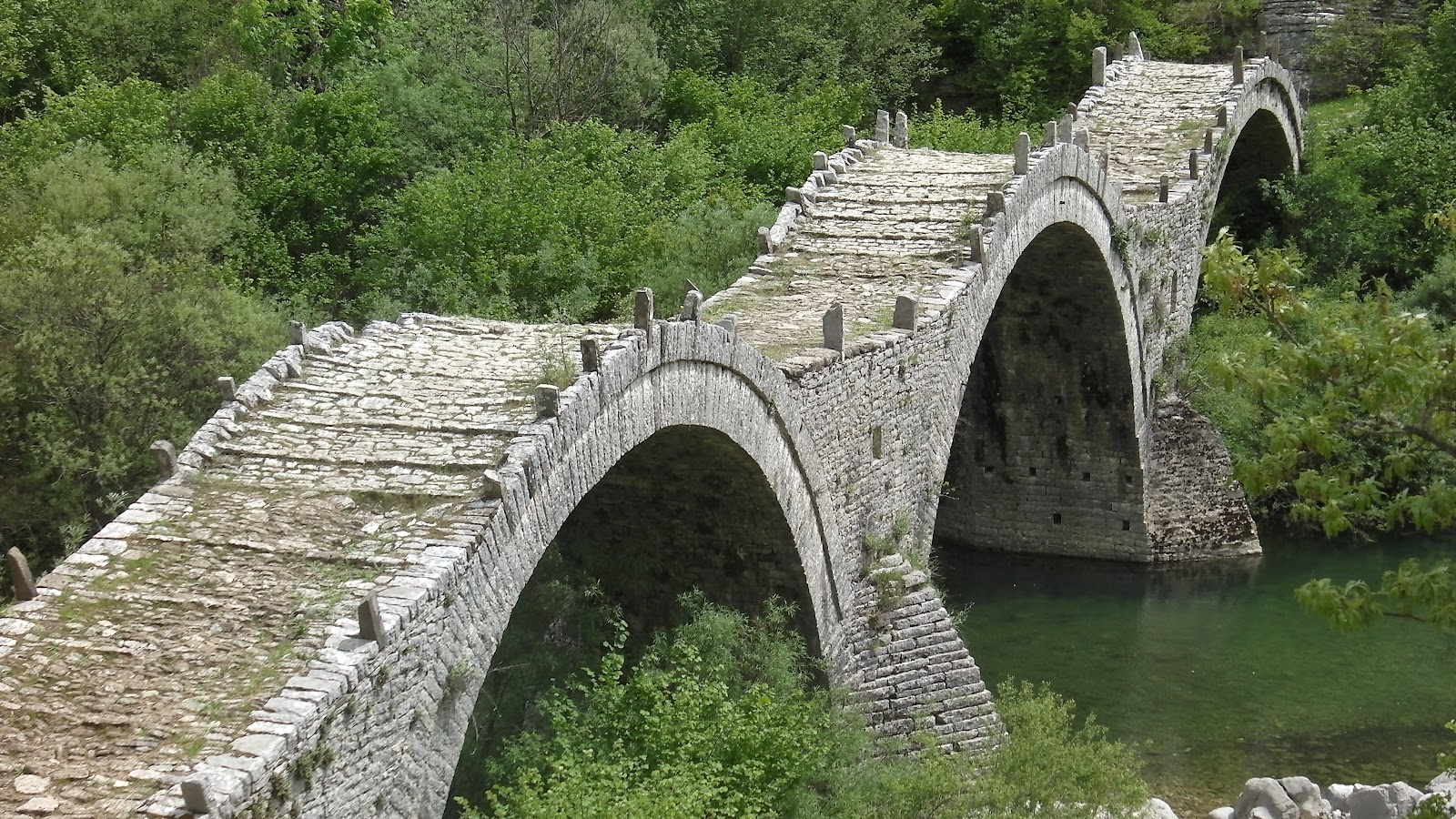 3 Arch Bridge, built in the mid1800's in the Pindhos Mountains, Epirus