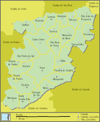 Viseu Mapa Regional da Região