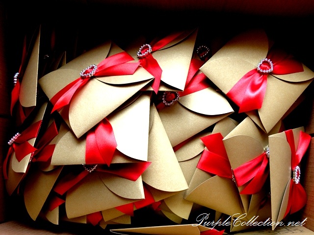 Petal Fold Wedding Cards, petal, fold, wedding cards, petal fold, wedding cards, wedding, marriage, red ribbon, diamond heart, envelope
