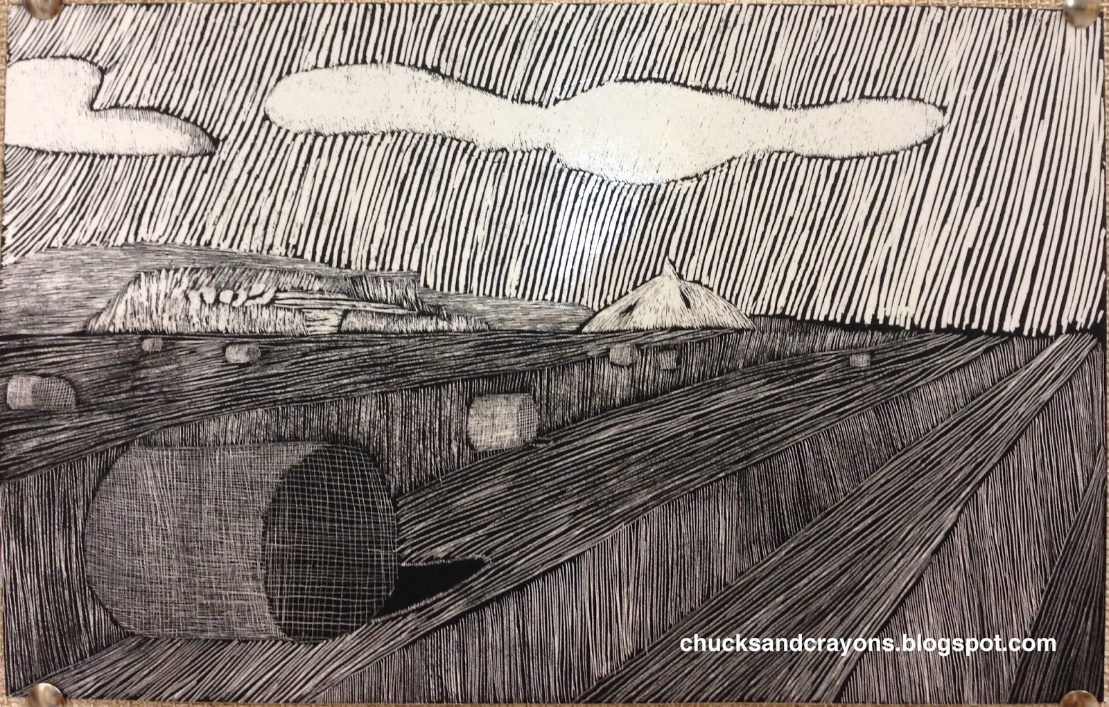 chucks, crayons, and a little creativity Scratch Board Landscapes