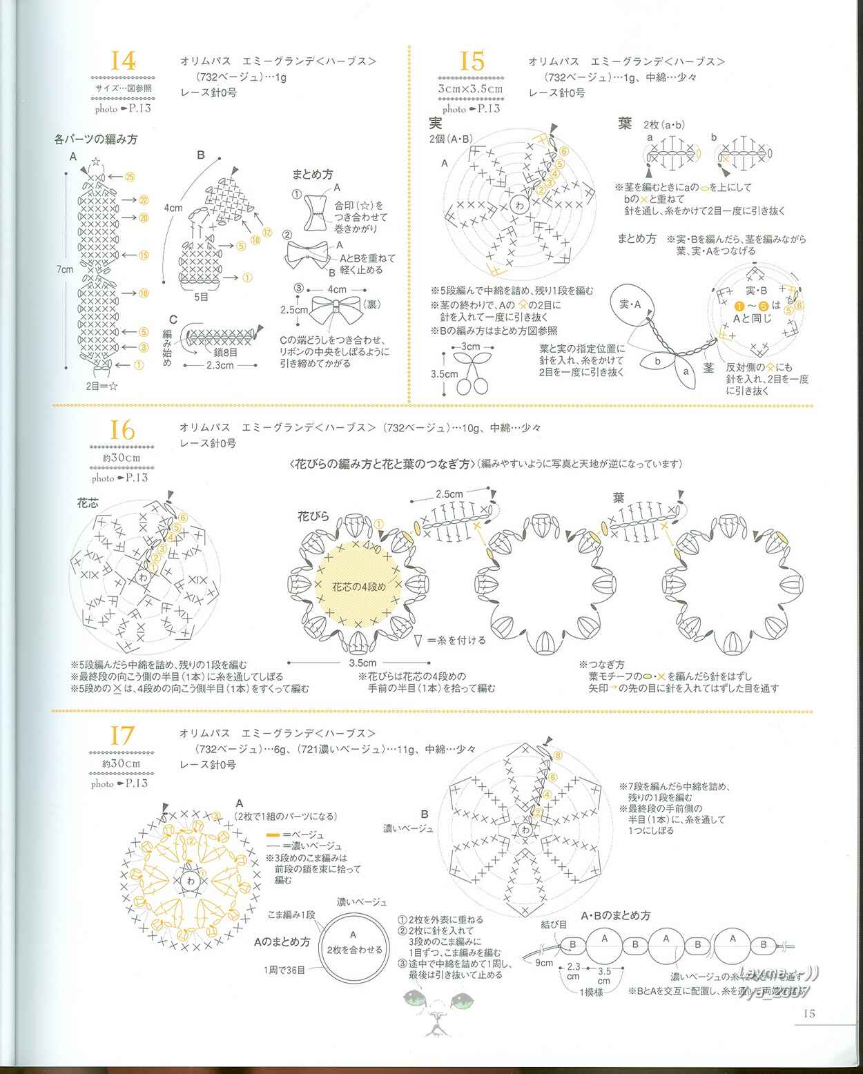 Japanese+Crochet+Diagrams ... Spiffy Stuff: Japanese Crochet - Tiny Flowers and Bows With Diagrams