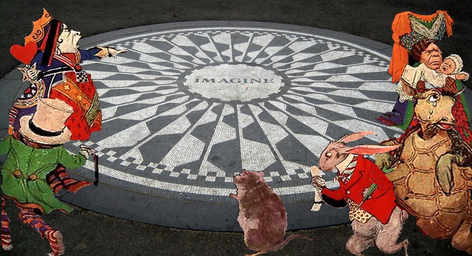 Imagine Strawberry Fields Alice characters of Wonderland