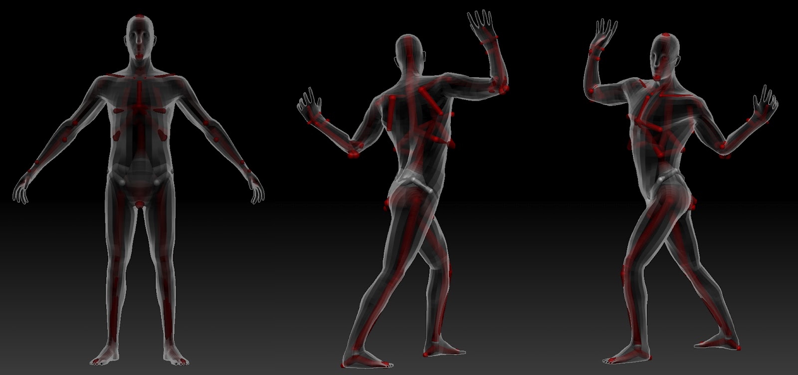 clay, charcoal and messy polygons ZSphere Rigging