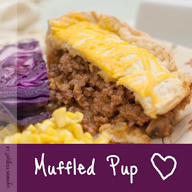 Muffled Pup is a ground-beef meat pie baked in a biscuit crust.