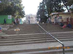 The broad long stairway leading to St Stephens Ethiopian Orthodoc church in Addis Ababa