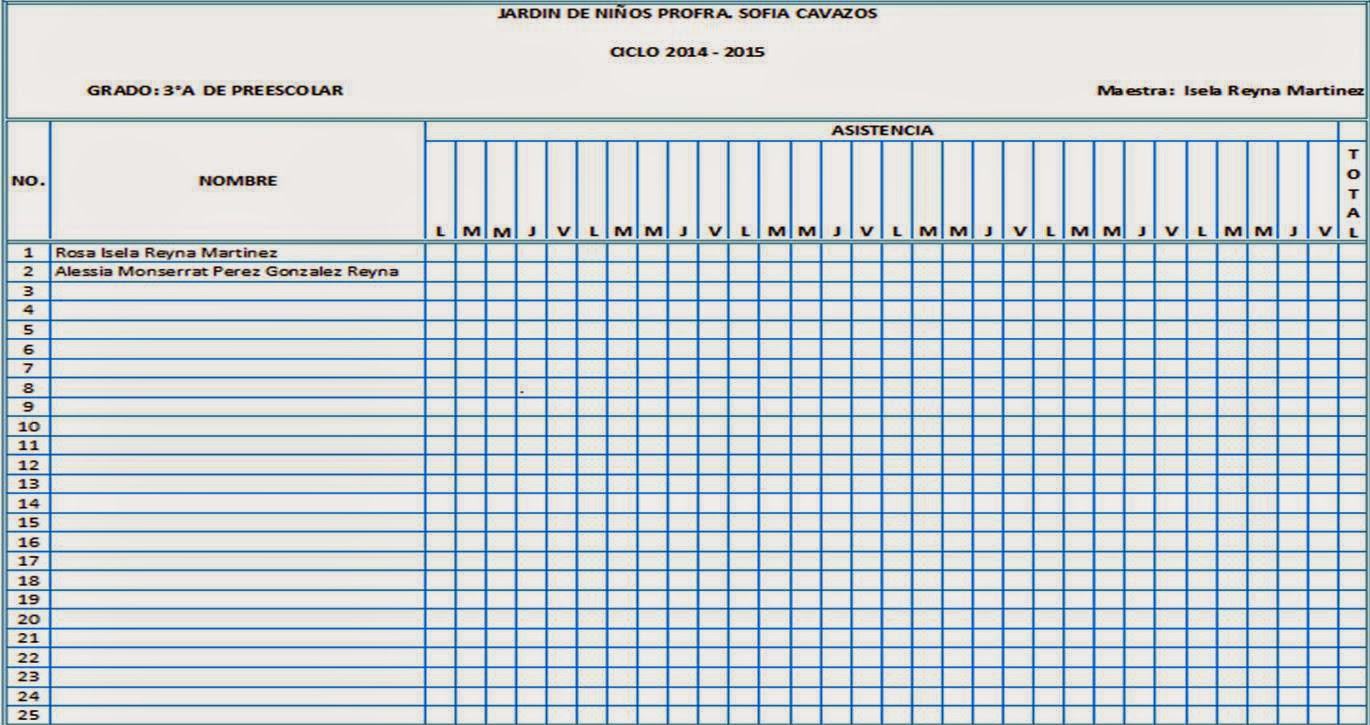 evidencias2015 lista de asistencia sencilla y rapida lista de asistencias