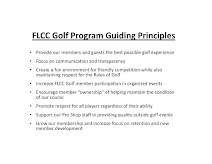 FLCC Golf Program Guiding Principles